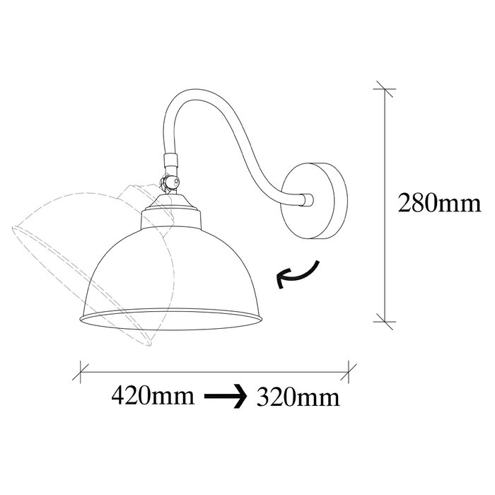 Opviq Lámpara de pared industrial en negro